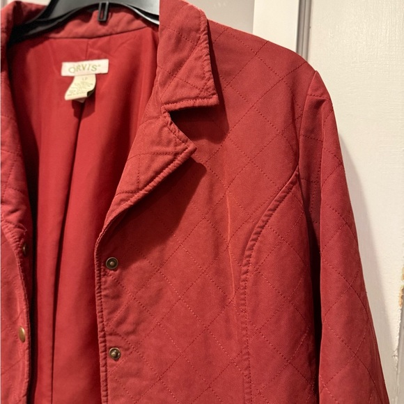 Red Quilted Orvis Barn Coat - Large(P) - Picture 4 of 6